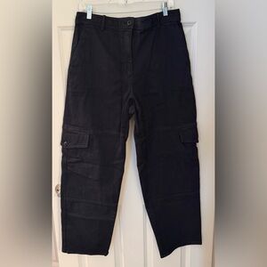Wilfred Free/Aritzia Cotton Twill High Rise Cargo Pants, Black, Size 12